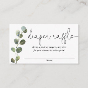 Eucalyptus enkla svarta, vita blöjkort tilläggskort
