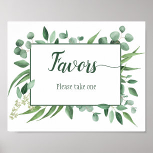 Eucalyptus Envy 8x10 Favors Bröllop-tecken Poster