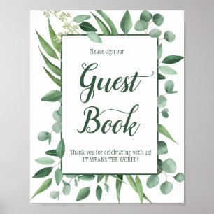 Eucalyptus Envy undertecknar vår gäst Bok Bröllop Poster