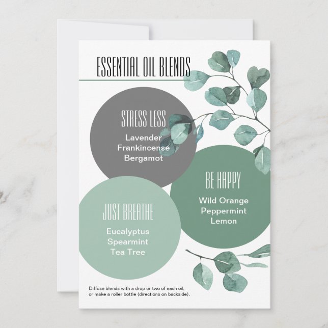 Eucalyptus Essential Oil Blends Roller Flaska Invi Inbjudningar (Framsida)