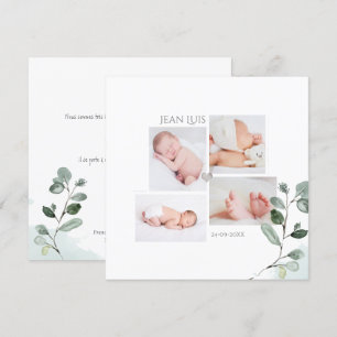 Eucalyptus Faire-part de Naissance Garçon Inbjudningar