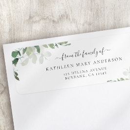 Eucalyptus Family Funeral Returadress Etikett