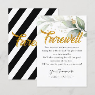 Eucalyptus Farewell-kort för medarbetare Tack Kort