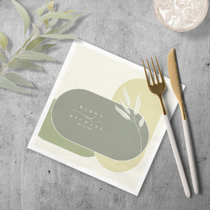 Eucalyptus Färg Tones Bröllop Grönt2 ID901 Napkin Pappersservett