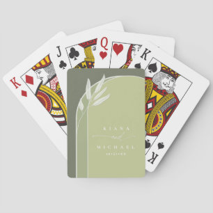 Eucalyptus Färg Tones Bröllop Grönt ID901 Casinokort