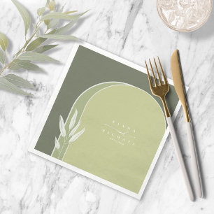 Eucalyptus Färg Tones Bröllop Grönt ID901 Pappersservett