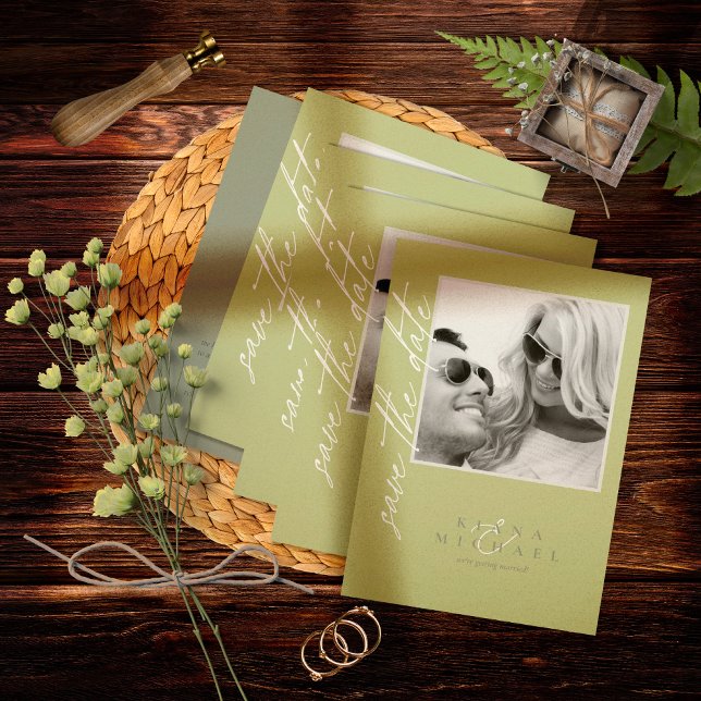 Eucalyptus Färg Tones Bröllop Vert Grönt ID901 Spara Datumet (Skapare uppladdad)