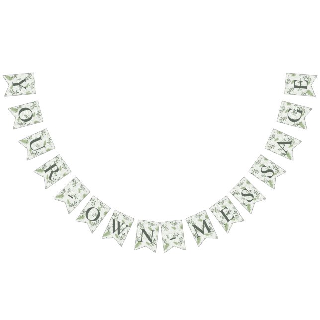 Eucalyptus & Fern Ringar Bröllop-banderoll Vimplar (Alla)