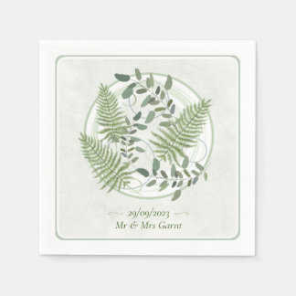 Eucalyptus & Fern Ringar Bröllop Pappersservett