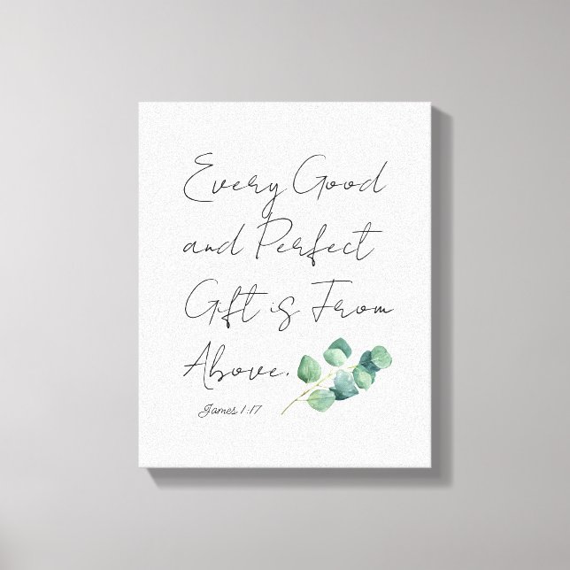Eucalyptus Flicka Nursery Scripture Canvas (Framsida)