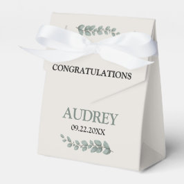 Eucalyptus Floral Baby Shower 3"w x 1.5"l x 3.25"h Presentaskar