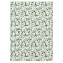 Eucalyptus Flowers Grönt Vita tabletter Tablecloth