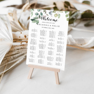 Eucalyptus Foliage Alfabetiskt sittdiagram Poster