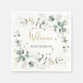 Eucalyptus Foliage Baby Shower Napkins Pappersservett