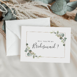 Eucalyptus foliage blir mitt Bridesmaid-kort Inbjudan Vykort