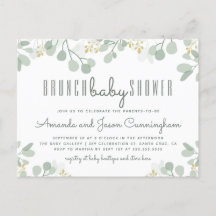 Eucalyptus Foliage Botanical Brunch Baby Shower