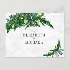 Eucalyptus Foliage Bouquet Rustic White Bröllop Inbjudan Vykort