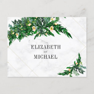 Eucalyptus Foliage Bouquet Rustic White Bröllop Inbjudan Vykort