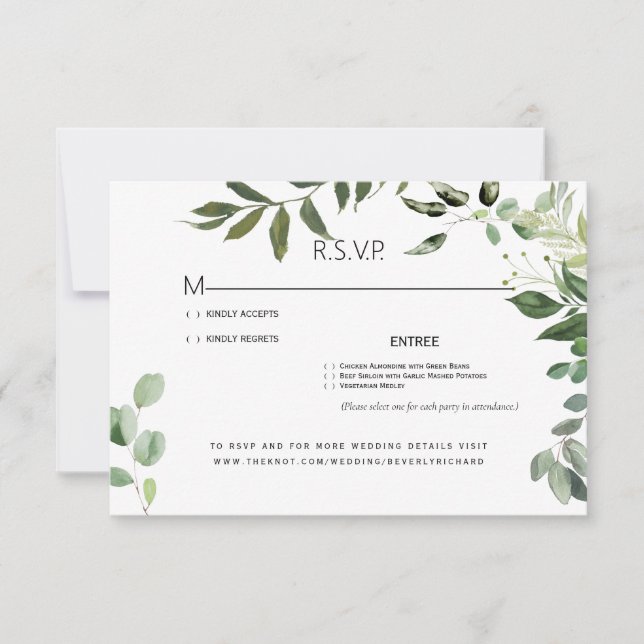 Eucalyptus Foliage Bröllop OSA Card Kort (Framsida)