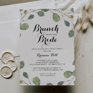 Eucalyptus Foliage Brunch med Bride Shower Inbjudningar