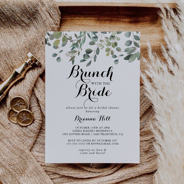 Eucalyptus Foliage Brunch med Bride Shower Inbjudningar (Skapare uppladdad)