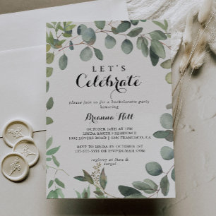 Eucalyptus Foliage Delight Låt oss Celebrate Party Inbjudningar