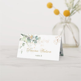 Eucalyptus Foliage Golden Blommigt Plats kort