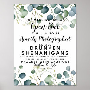 Eucalyptus (foliage greenery Open Pub bröllop) Poster