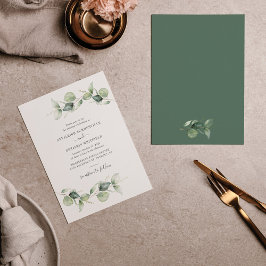 Eucalyptus Foliage Greenery Script Modern Bröllop Inbjudningar