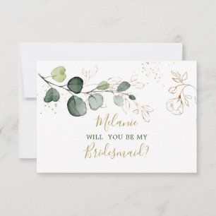 Eucalyptus Foliage Kommer du att bli min Bridesmai Kort