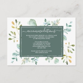 Eucalyptus Foliage Navy Blue Botanical Bröllop Tilläggskort