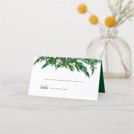 Eucalyptus Foliage Rustic Grönt Vit Placeringskort