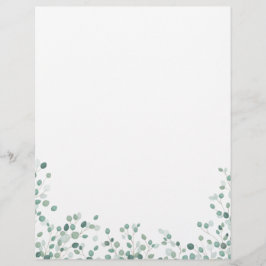 Eucalyptus Foliage Stationery med vattenfärg Brevhuvud