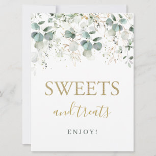 Eucalyptus Foliage Sweets & Treats Sign Inbjudningar