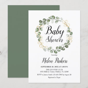 Eucalyptus Foliage Utandning Babyskor Inbjudningar