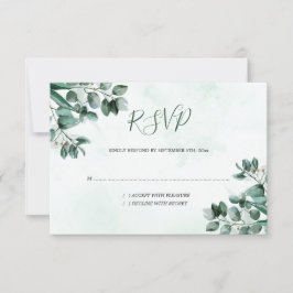 Eucalyptus Foliage Watercolor Bröllop OSA Card