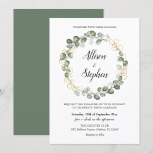 Eucalyptus Folium Utandning Bröllop Inbjudningar