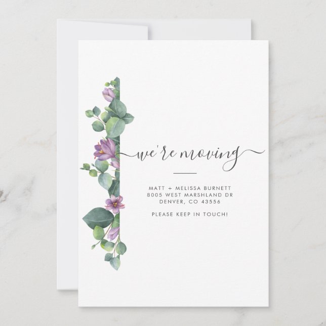 Eucalyptus Förändring av Adress Flytta Announcemen (Framsida)