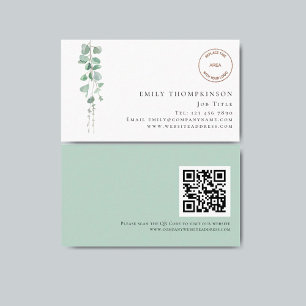 Eucalyptus Företagets Logotyp QR Code för alla yrk Visitkort