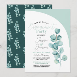 Eucalyptus Förlovningsfest Par Shower Löv Inbjudningar