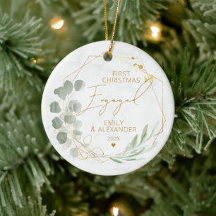 Eucalyptus Första jul Engagerad Julgransprydnad Keramik
