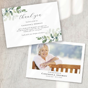 Eucalyptus Fotosympati Funeral Memorial Tack Kort