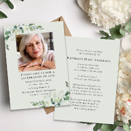 Eucalyptus Funeral Memorial Firande i Life Inbjudningar