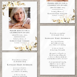 Eucalyptus Funeral Memorial Firande i Life Inbjudningar