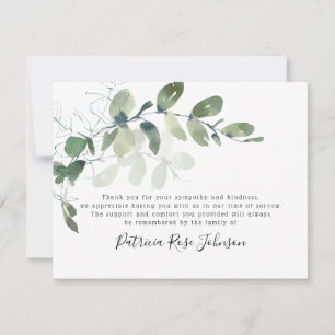 Eucalyptus Funeral Memorial Tack Kort