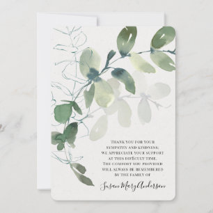 Eucalyptus Funeral Memorial Tack Kort