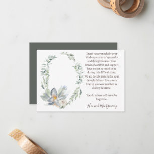 Eucalyptus Funeral Photo - Tack, ditt kort, sympat Anteckningskort