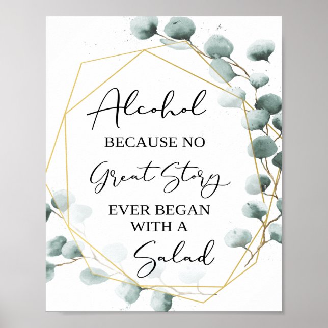 Eucalyptus Funny Alcohol Pub-tecken Poster (Framsidan)