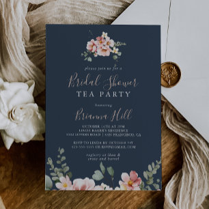 Eucalyptus Garden Blommigt Möhippa Tea Party Inbjudningar