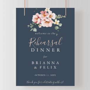 Eucalyptus Garden Blommigt Rehearsal Dinner Välkom Poster
